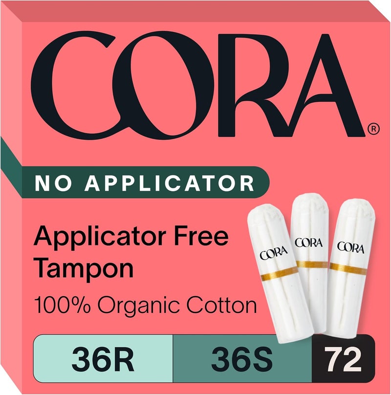 cora Organic Non-Applicator Tampons Multipack (36 Regular, 36 Super Non-Applicator Tampons) - Image 1
